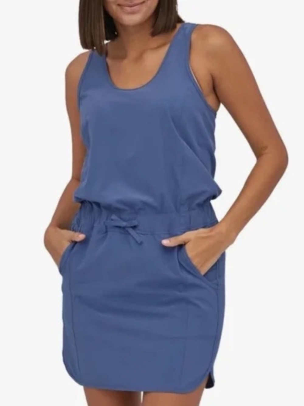 PATAGONIA Women’s Blue Sleeveless Drawstring Waist Tank Dress